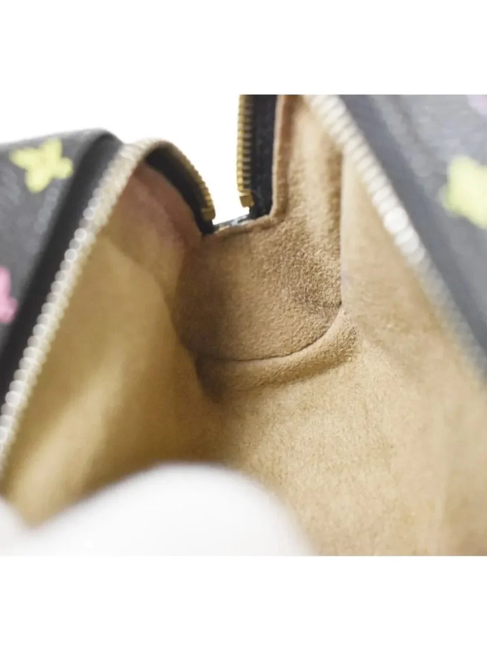 AUTHENTICATED! Louis Vuitton Takashi Murakami Black Multicolor Wapity Case Pouch